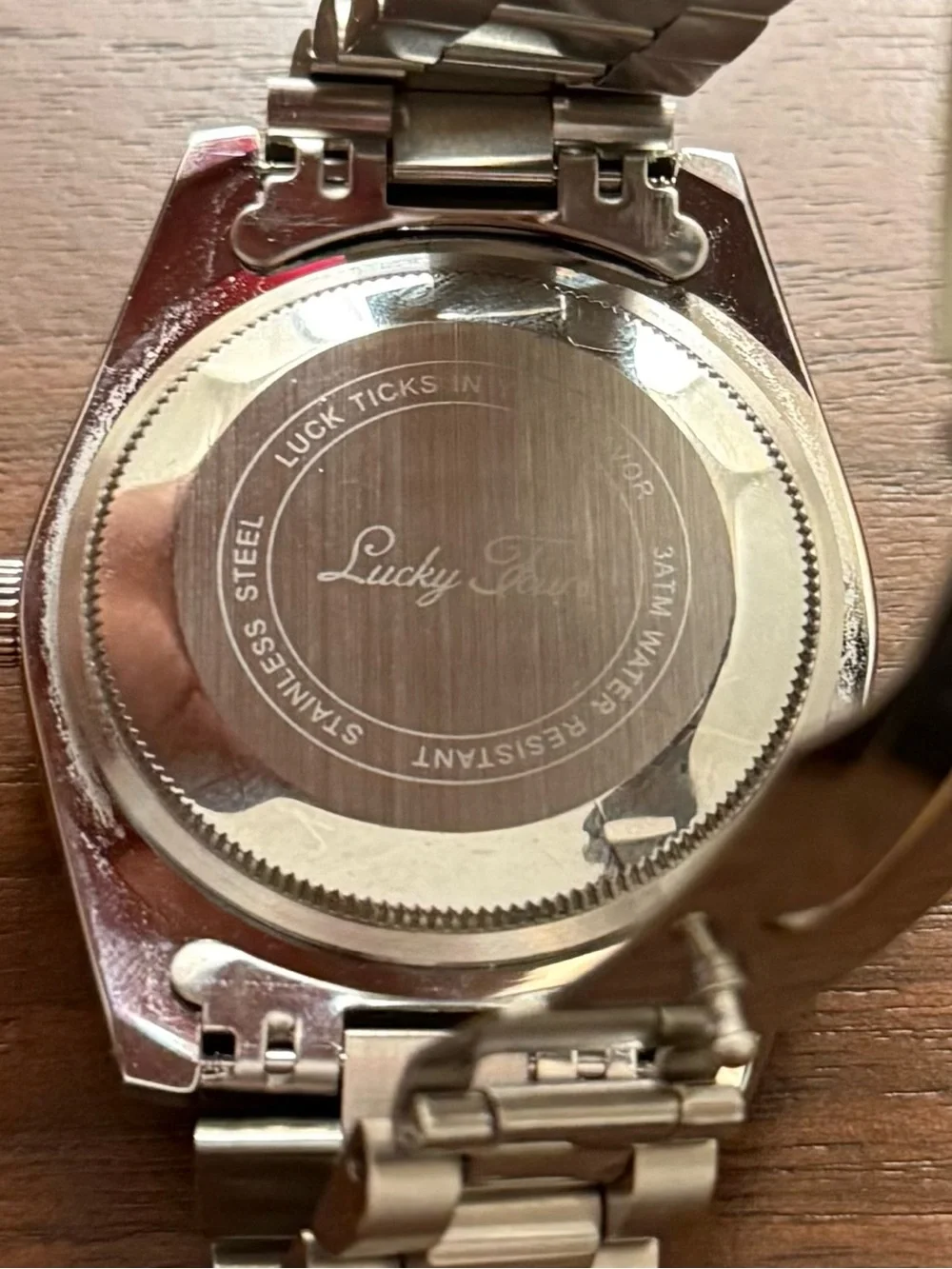 Lucky Fours Santos Silver Watch with Red Dial